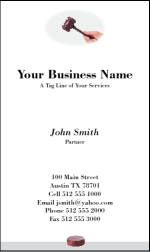 Business Card Design 179 for the Auctioneering Industry.