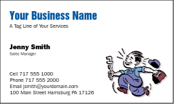 Business Card Design 540 for the Plumbing Industry.