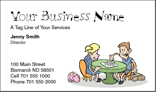 Business Card Design 185 for the Baby Sitting Industry.