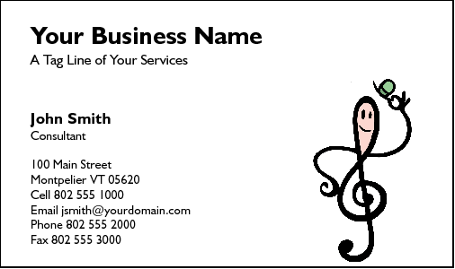 Business Card Design 210 for the Music Industry.