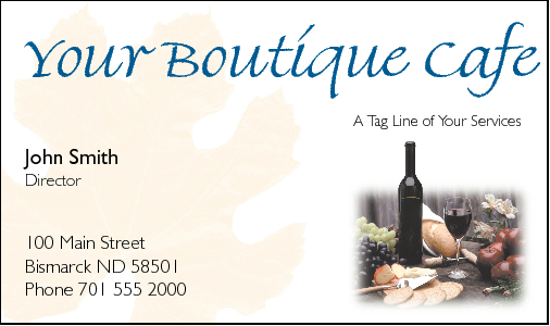 Business Card Design 503 for the Wine Industry.