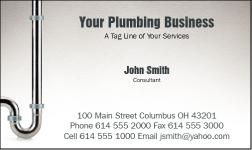 Business Card Design 768 for the Plumbing Industry.