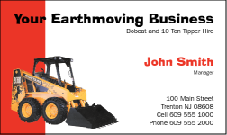 Business Card Design 545 for the Earthmoving Industry.