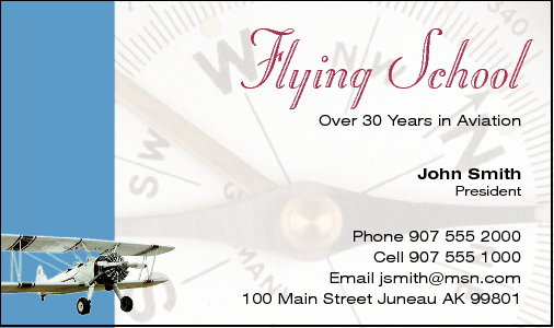 Business Card Design 557 for the Aviation Industry.