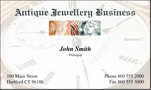 Business Card Design 575 for the Antique Industry.