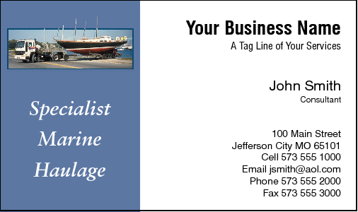 Business Card Design 455 for the Transportation Industry.