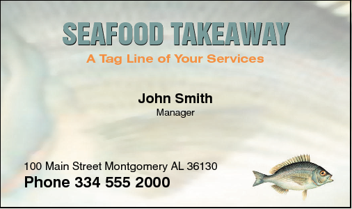 Business Card Design 431 for the Take Away Industry.