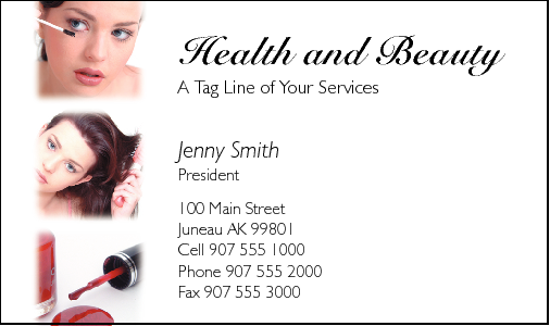 Business Card Design 596 for the Cosmetic Industry.
