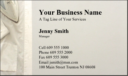 Business Card Design 40 for the Ironing Industry.