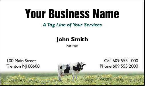 Business Card Design 451 for the Farming Industry.